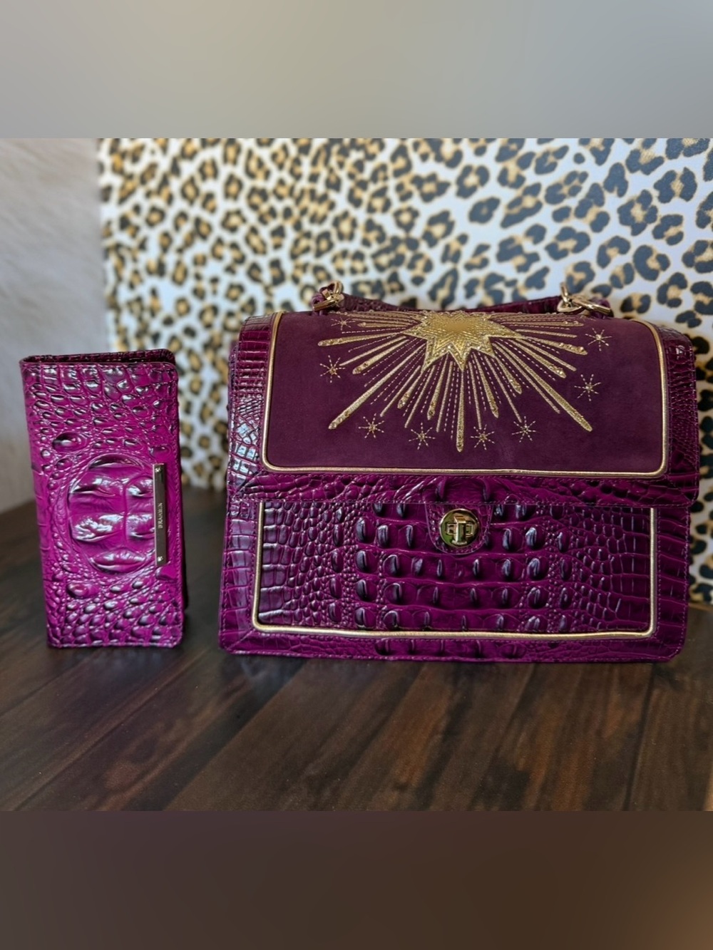 LIMITED EDITION BRAHMIN HALLIE REVEL SUGAR PLUM & ADY SUGAR PLUM WALLET NWT